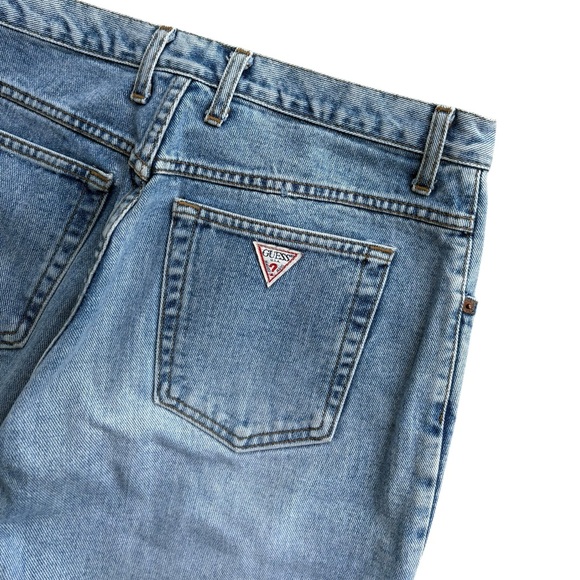 Vintage 90s GUESS Button Fly Light Wash Jeans 32W X 28.5 INSEAM - Picture 5 of 7